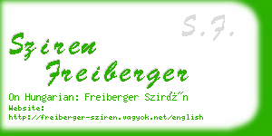sziren freiberger business card